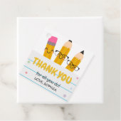 School Pencil Leraar Waardering Bedankt Square Bedankjes Labels (In situ)