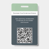 School Personeel QR Code Personeelsfoto ID Onderwi Badge (Achterkant)