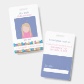 School Personeels ID-badge met grote foto Badge (Voor- en achterkant)