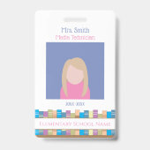 School Personeels ID-badge met grote foto Badge (Voorzijde)