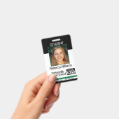 School / Personeelsfoto Badge - Zwart en Groen (Handheld)