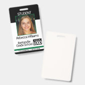 School / Personeelsfoto Badge - Zwart en Groen (Voor- en achterkant)