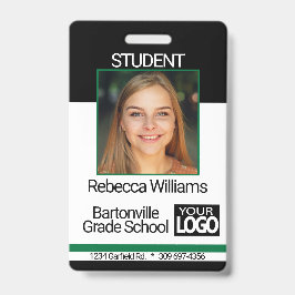 School / Personeelsfoto Badge - Zwart en Groen