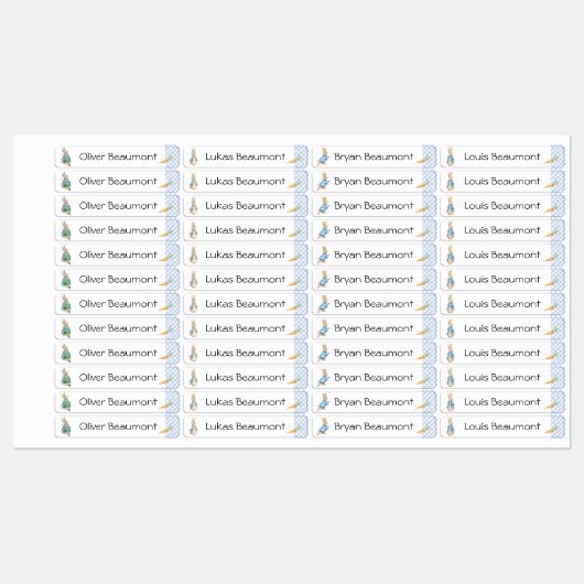 School Peter Rabbit Rectangle Waterproof Label (Vel)
