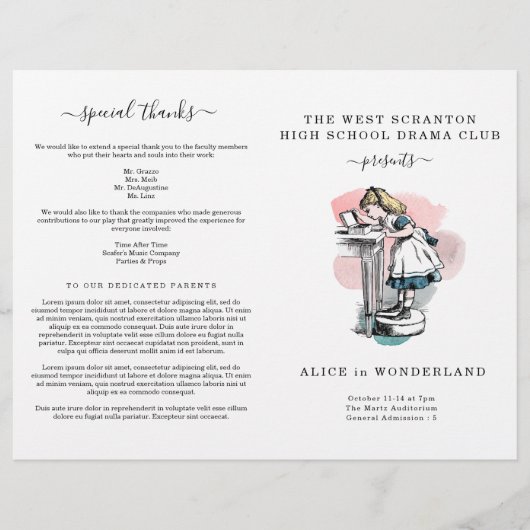 School Play of Theater Playbill / Program Flyer (Voorkant)