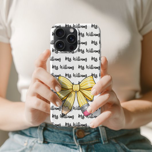 School Potlood Boog Schattig Terug Naar School Ler iPhone Hoesje