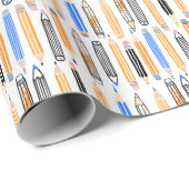 School potlood hand getekende illustratie cadeaupapier (Rol Hoek)