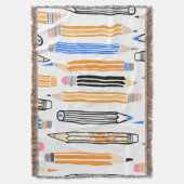 School potlood hand getekende illustratie deken (Voorkant Verticaal)