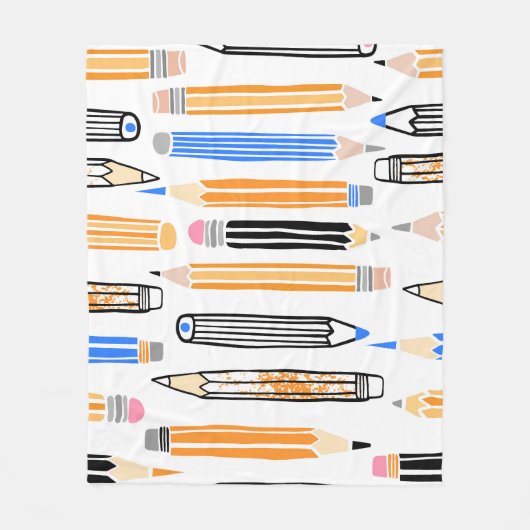 School potlood hand getekende illustratie fleece deken (Voorkant)