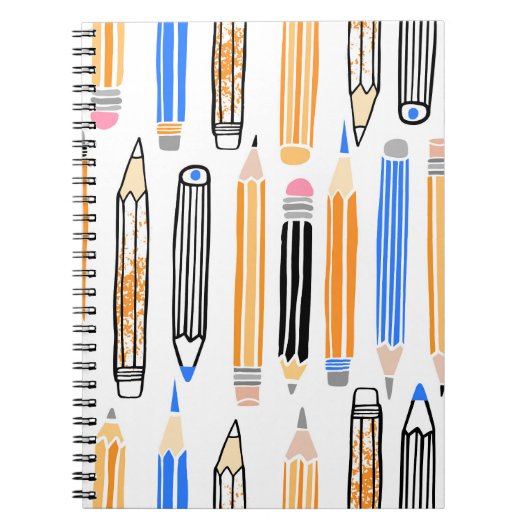 School potlood hand getekende illustratie notitieboek (Voorkant)