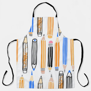 School potlood hand getekende illustratie schort