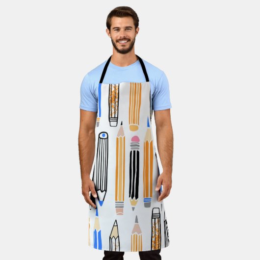 School potlood hand getekende illustratie schort (Gedragen)