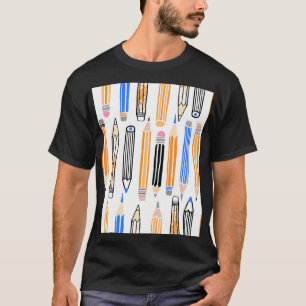 School potlood hand getekende illustratie t-shirt