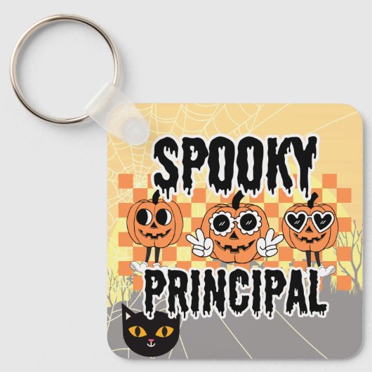 School Principal Halloween Spooky Principal Custom Sleutelhanger (Voorkant)