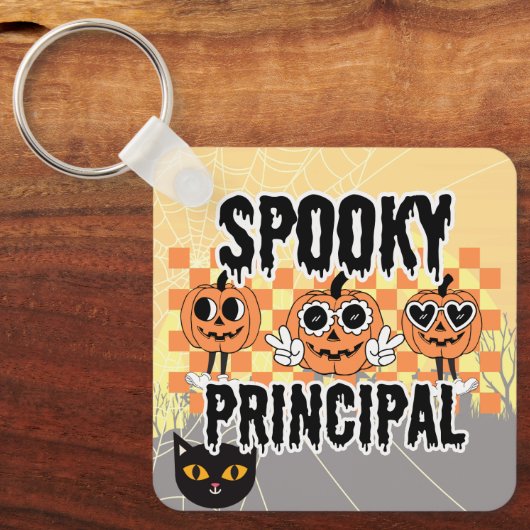 School Principal Halloween Spooky Principal Custom Sleutelhanger (Voorkant)