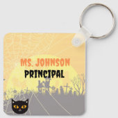 School Principal Halloween Spooky Principal Custom Sleutelhanger (Achterkant)