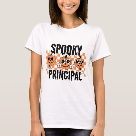 School Principal Halloween Spooky Principal Custom T-shirt (Voorkant)