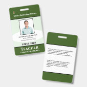 School Professionele Medewerker Foto Bar Code Naam Badge (Voor- en achterkant)