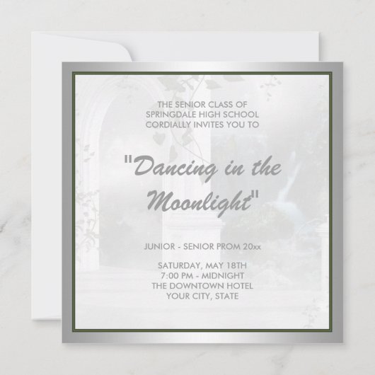 School Prom Uitnodigingen Moonlight Dance Prom (Achterkant)
