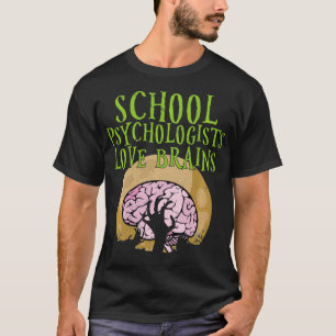 School Psychologen Love Brains Halloween Teacher T-shirt