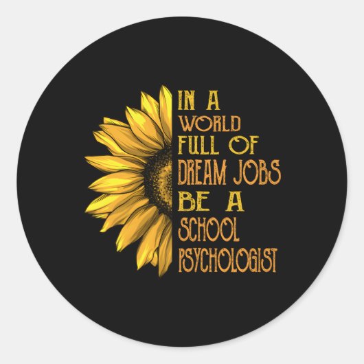 School psychologen ronde sticker (Voorkant)
