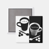School Psychologie Koffie Magneet (Voorkant / Achterkant)