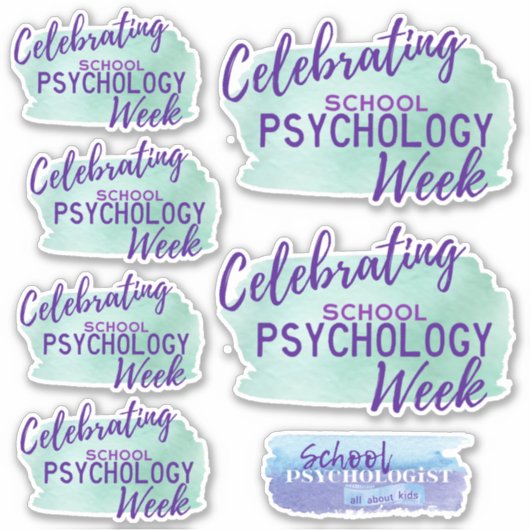 School Psychologie Week Contour Sticker Collectie (Voorkant)
