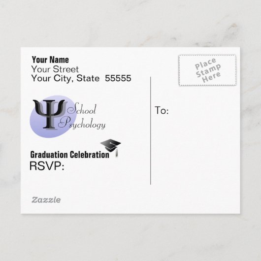 School Psychology Afstuderen Briefkaart (Achterkant)