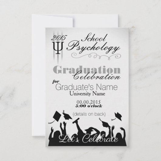 School Psychology Afstuderen feestuitnodiging Kaart (Voorkant)