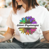School psycholoog beroep regenboog zonnebloem t-shirt