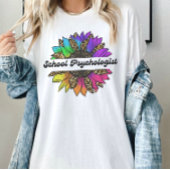 School psycholoog beroep regenboog zonnebloem t-shirt