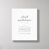 School Psycholoog Definitie Bedankt Gift Canvas Afdruk (Voorkant)