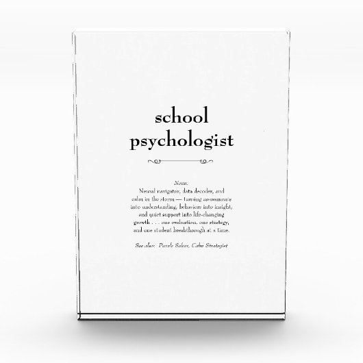 School Psycholoog Definitie Bedankt Gift Fotoblokken (Voorkant)