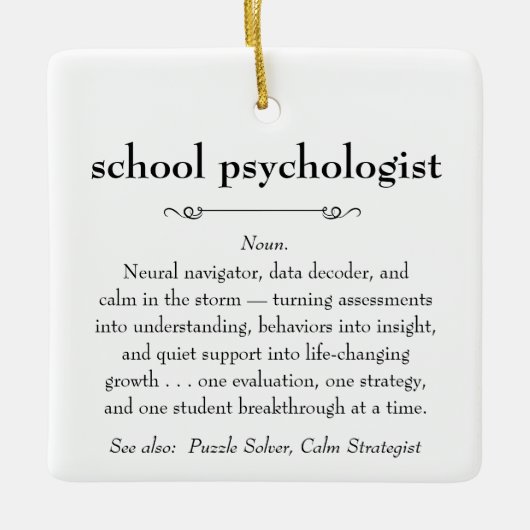 School Psycholoog Definitie Bedankt Gift Keramisch Ornament (Voorkant)