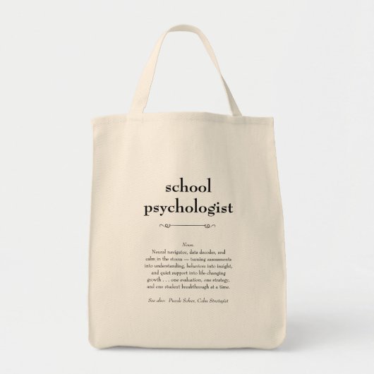 School Psycholoog Definitie Bedankt Gift Tote Bag (Voorkant)