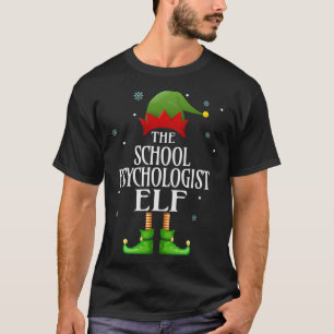 School psycholoog elf xmas grappige familie matchi t-shirt