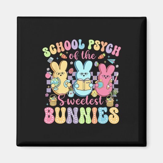 School Psycholoog van de liefste konijnen Pasen Magneet (Voorkant)