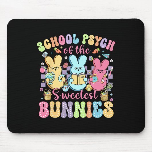 School Psycholoog van de liefste konijnen Pasen Muismat (Voorkant)