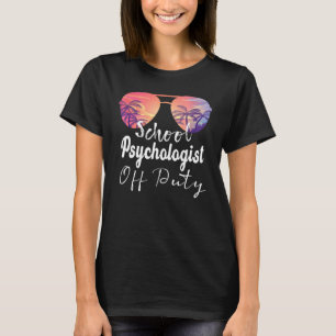 School psycholoog van dienst zonnebril strand zonn t-shirt