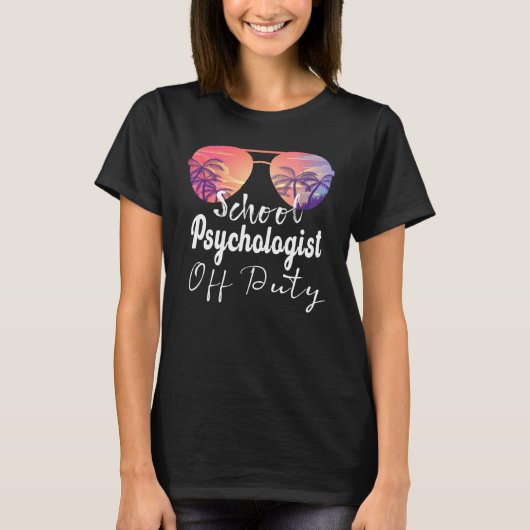 School psycholoog van dienst zonnebril strand zonn t-shirt (Voorkant)