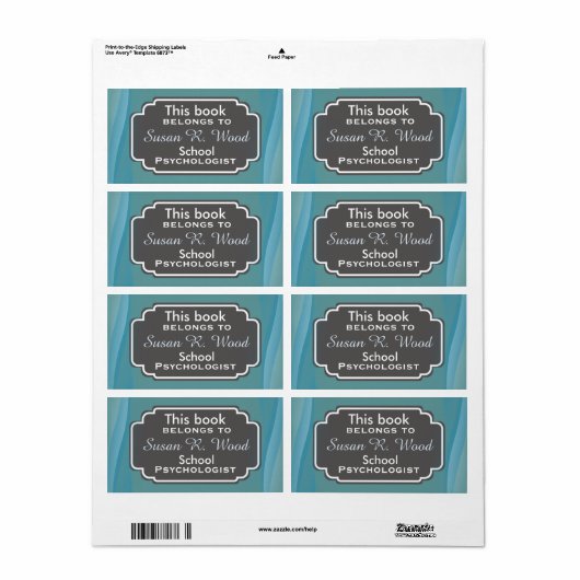 School Psycholoog's Professional Book Labels (Full Sheet)