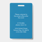 School PTA/PTO-speldje Badge (Achterkant)