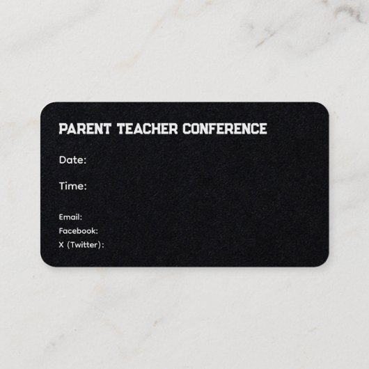 School PTA-vergadering Visitekaartje (Achterkant)