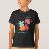 School Puzzel Niveau 100 Dagen van School Kinder T-shirt (Voorkant)