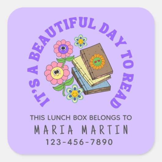 School Reading Name This Lunch Box Belongs To Vierkante Sticker (Voorkant)