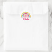 School Regenboog Persoonlijke Naamlabel Ronde Sticker (Tas)