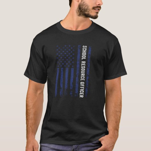 School Resource Officer SRO USA-vlag T-shirt (Voorkant)