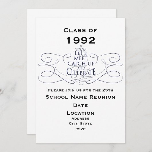 School Reunion ontwerp Kaart (Voorkant / Achterkant)