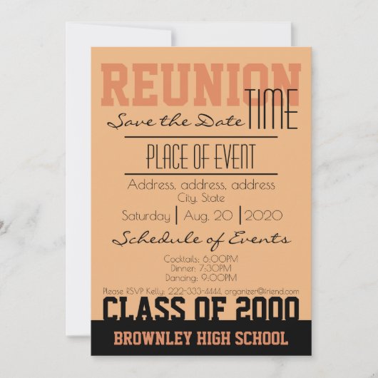 School Reunion ontwerp Save The Date (Voorkant)