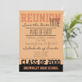 School Reunion ontwerp Save The Date (Staand voorkant)